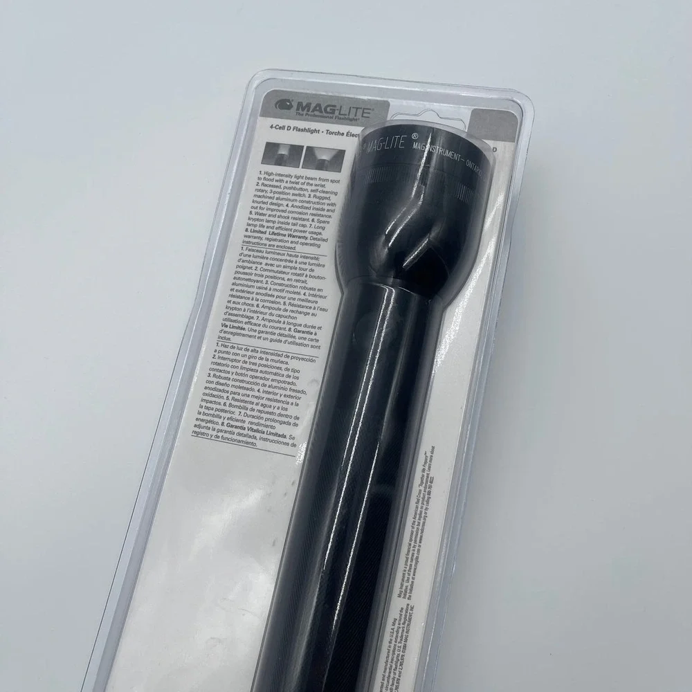 Maglite 4-Cell D Professional Flashlight, Heavy-Duty, Black - New in Orig Packag